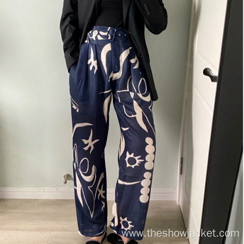 New Arrivals Floral Printed Long Loose Women's Pants